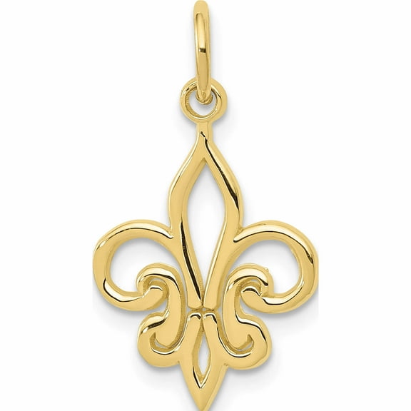 10K Yellow Gold Fleur De Lis Charm (22 X 12) Made In United States -Jewelry By Sweet Pea