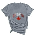 thumbnail image 5 of WREESH Women's Canada Day Maple Leaf T-Shirt Casual Short Sleeve Round Neck Graphic Top Gray, 5 of 5