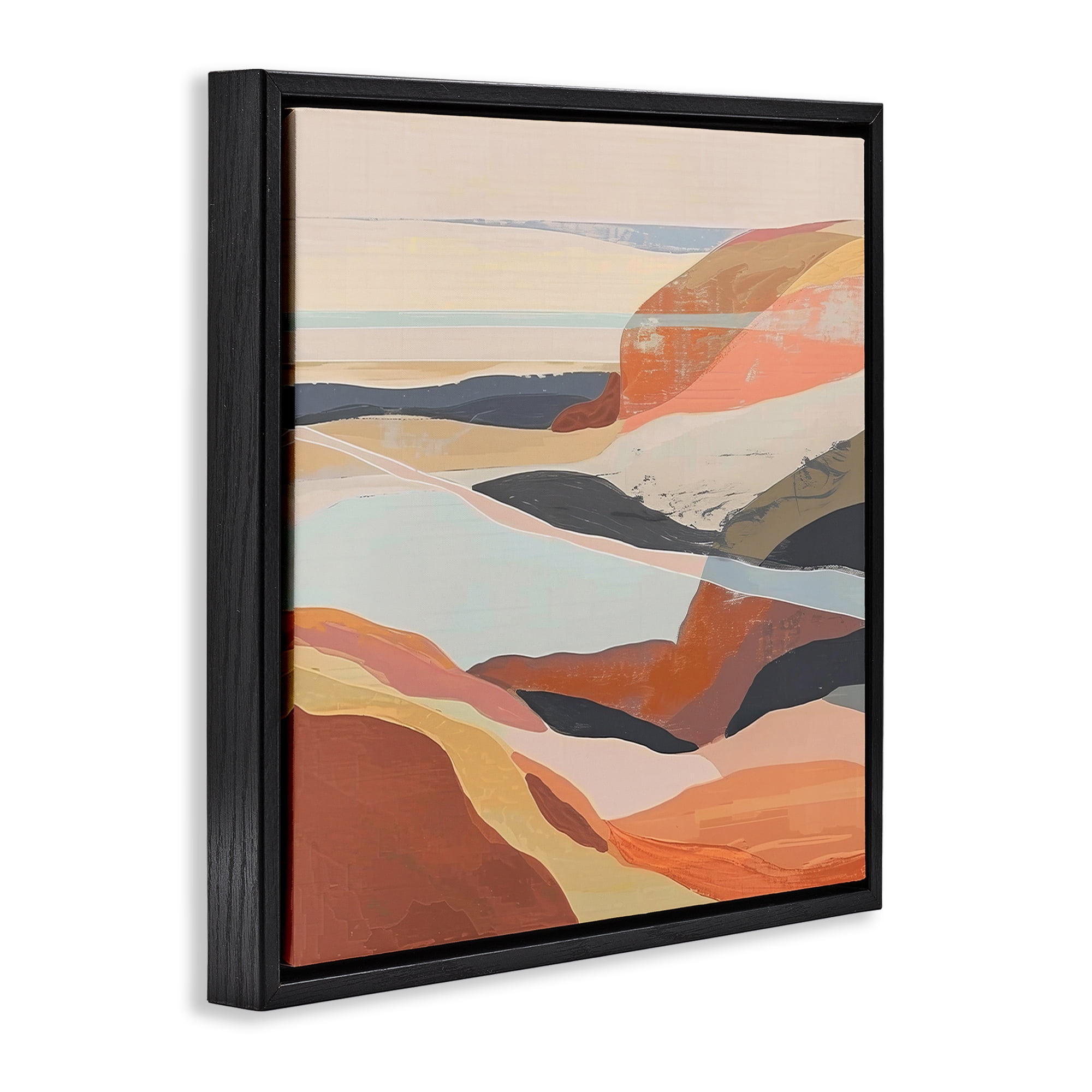 Stupell Industries Windy Desert Hills Landscape & Nature Painting Black Floater Framed Canvas Art Print Wall Art, 18 x 18
