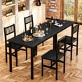 thumbnail image 2 of Baxluxe Dining Table Set, Rustic Kitchen Table and 2 Chairs with Metal Frame, Dining Room Dining Table Set, Small Space Breakfast Dining Table Set, Dining Room, Kitchen,Black, 2 of 9