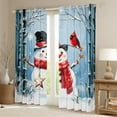 thumbnail image 2 of jejeloiu Kawaii Snowmen Black Out Curtains,Merry Christmas Curtains Pack of 2 (42x63 Each),Red White Blue Bedroom Curtains For Childrem,Ultra Soft Home Decor, 2 of 6