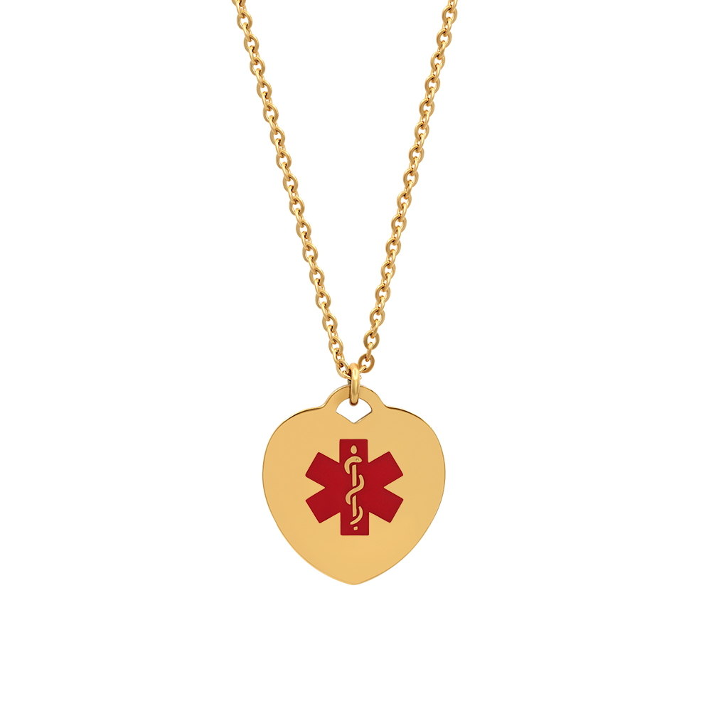 Anavia Heart Necklace Personalized Gold Stainless Steel Pendant Jewelry with Gift Box