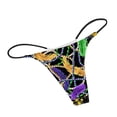 thumbnail image 4 of Women's Panties Women's Casual And Thong Panties Mardi Print Comfortable Low Waist Panties Green L, 4 of 4