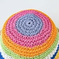 thumbnail image 2 of CoCopeaunts Straw Bucket Hat Women's Rainbow Striped Woven Summer Breathable Hollow Fisherman Hat Crochet Sunscreen Bucket Cap, 2 of 8