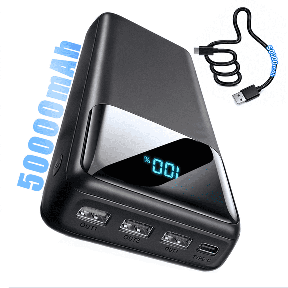 50000mAh Power Bank Tilnce 30W PD Fast Charging Portable Power Station [2026 New] 4 Outputs for iPhone 17 16 15 14 13 Pro Max Samsung Galaxy & iPad