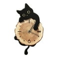 thumbnail image 5 of CoudarTitie Cat Wall Clock Pendulum Decorative Clock Modern Stylish Wall Ornament for Indoor Black, 5 of 9