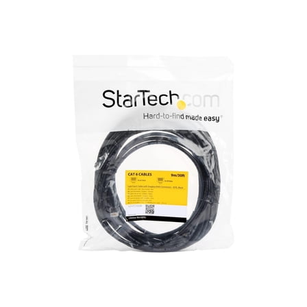 StarTech 30ft CAT6 Ethernet Cable - Black CAT 6 Gigabit Ethernet Wire -250Mhz 100W PoE RJ45 UTP Network Patch Cord Snagless with Strain Relief (N6PATCH30BK)