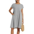 thumbnail image 6 of Clothing Sales Dresses for Women 2025 Summer Cotton Linen Solid Gauze Dress Loose Casual Beach Vacation Flowy Midi Dress with Pockets, 6 of 8