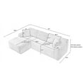 thumbnail image 6 of Muumblus Modular Sectional Sofa, Oversized L-Shape Cloud Couch, Modern Corduroy Sleeper Couches for Living Room, No Assembly Required, Yellow (Left Facing Chaise), 6 of 6