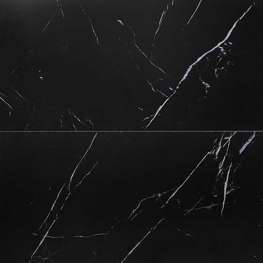 Bond Tile Core Marble Nero Marquina 24 in. x 48 in. Porcelain Floor and