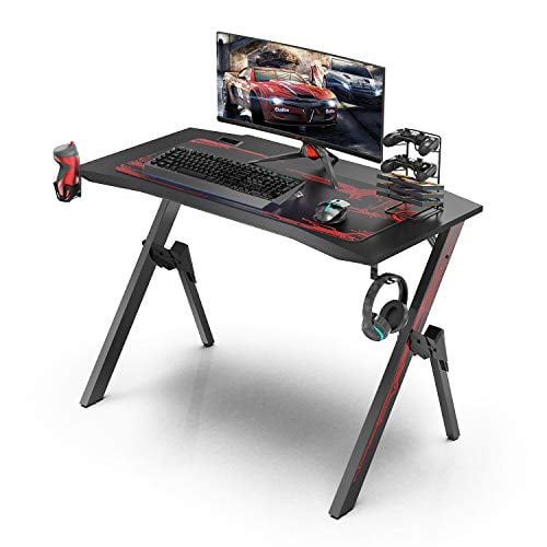 Galaxhero Gaming Desk Black Gamer Table With Cable 43.3" Gaming Computer Desk