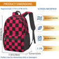 thumbnail image 3 of Red and Black Checkered Pattern 17" School Backpacks for Teens,Waterproof Oxford Fabric,S-Shape Padded Straps for School,Travel,Hiking,Camping, 3 of 6
