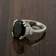 thumbnail image 3 of 8.05ctw Oval Shape Black Spinel 925 Sterling Silver Solitaire Accents Women Ring, 3 of 5