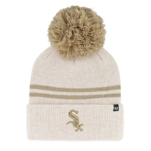 Women's '47  Natural Chicago White Sox Latte Cuffed Knit Hat with Pom