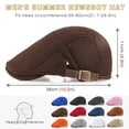 thumbnail image 6 of Minzimin 2 Pack Men's Mesh Cap Breathable Summer Newsboy Hat Adjustable Beret Ivy Cap Irish Cabbie Driving Hats, 6 of 7