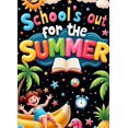 thumbnail image 4 of Bright Colors Summer Banner Cartoon Design School's Out Holiday Wallpaper for Beach Party Kids Celebration Indoor Decoration, 4 of 8