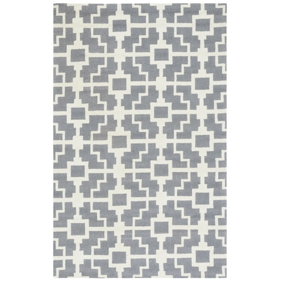 SAFAVIEH Four Seasons Bradford Geometric Polyester Area Rug, Grey/Ivory, 5' x 8'