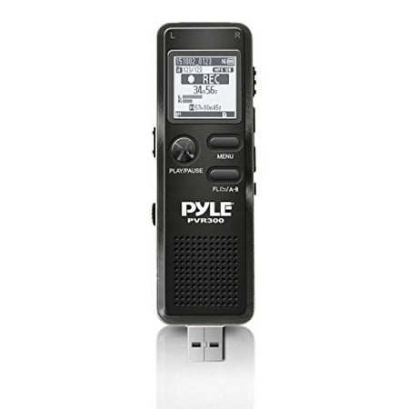 Digital Voice Activated Recorder with USB & PC Interface for Stereo HD Recording - 4 GB Built-In-Memory and Micro SD Slot, Rechargeable Battery, Speaker and Headphone Jack for Classes, Lectures