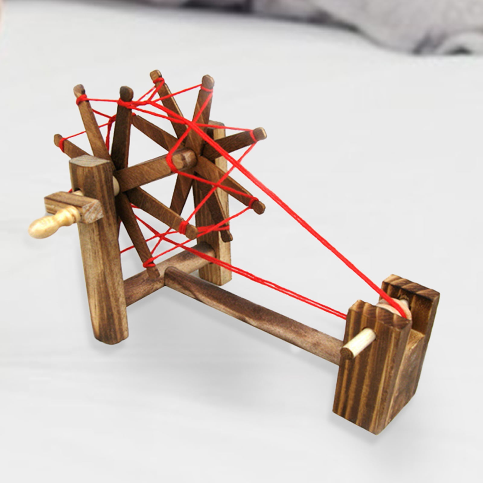 Buy Cheers.US Mini Spinning Wheel Exquisite Detail Great Wooden