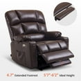 thumbnail image 6 of MCombo Large-Wide Lay Flat Dual Motor Power Lift Recliner Chair Sofa with Massage and Heat for Big Elderly People, Infinite Position, Faux Leather R7688 (Dark Brown, Large-Wide), 6 of 11