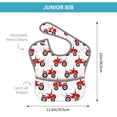 thumbnail image 4 of Hirioo Red Wheeled Tractors for Baby Waterproof Pocket Bib Adjustable Closed for Babies Toddlers with Large Pocket 6-24Months, 4 of 8