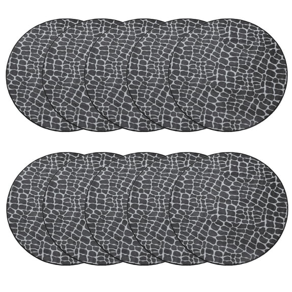 Furnish My Place Crocodile Light Grey Area Rug, Animal Print Area Rug, Pet-Friendly Rug, Baby Nursery Mat, Indoor Rug, Perfect for Living Room, Playroom, 2' Round - Set of 10