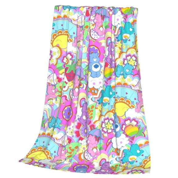 Care Bears Throw Blanket Cozy Plush Lightweight Warm Fuzzy Flannel Blanket Air Conditioning Blanket for Couch Sofa Bed Home Decor Gift 50x40