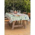 thumbnail image 2 of Outdoor Tablecloth with Umbrella Hole and Zipper, Easter Rectangle Table Cloth 60x102 Inch Waterproof Tablecloth, Spring Pastoral Gnomes Bunny Eggs Green Lattice Picnic Table Cover for Patio Camping, 2 of 7