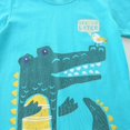thumbnail image 3 of HILEELANG Toddler Boy Summer Short Sets Outfits Cotton CrewNeck Green Crocodile Short Sleeve Playwear Sets 4T, 3 of 5