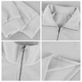 thumbnail image 7 of Men's Vintage Waffle Knit Long Sleeve Zip Up Stand Collar Casual Shirt for Spring Fall Street Fashion,White,L, 7 of 7