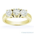 thumbnail image 2 of Round Cut Forever Brilliant Moissanite 3-Stone Engagement Ring in 14k Yellow Gold, 2 of 5