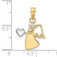 thumbnail image 4 of Finest Gold 14K Yellow & Rhodium White Diamond-Cut Angel Holding Heart Pendant, 4 of 4