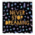 thumbnail image 3 of Ambesonne Saying Shower Curtain, Never Stop Dreaming Stars, 69"Wx84"L, Multicolor, 3 of 5