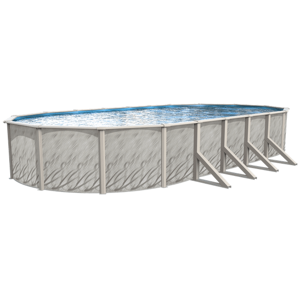 Lake Effect Meadows Reprieve 12 X 24 X 52 Oval Steel Sided Above Ground Pool With Solid Blue Liner And Skimmer Walmart Com