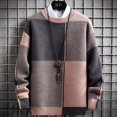 thumbnail image 3 of Suéter a cuadros de invierno para hombre, jersey de estilo Harajuku para hombre, jersey grueso y cálido de cuello alto, suéteres navideños masculinos de alta calidad para hombre, 3 of 4