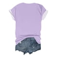 thumbnail image 5 of KDDYLITQ Womens U.s. 250th Anniversary Tshirt Summer American Flag Short Sleeve T-Shirts 4th July Printed American Birthday Tops Usa Star Stripes Floral V Neck Blouses Light Purple L, 5 of 5