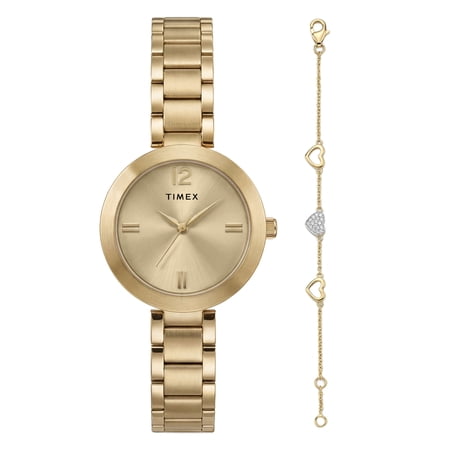 Timex Women s Main Street Box Set 28mm Watch - Gold-Tone Bracelet Gold-Tone Dial Gold-Tone Case