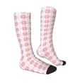 thumbnail image 3 of Fotbe Plaid Heart print Women's Men's Novelty Crew Socks Cotton Socks Knee High Socks for Walking,Running,Nurses,Pregnancy, 3 of 9
