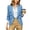 Blue, variant on Women's Double Breasted Casual Blazer Jacket Notch Lapel Business Jacket Loose Style Coat with 3/4 Sleeve,Black Women's S-XXL