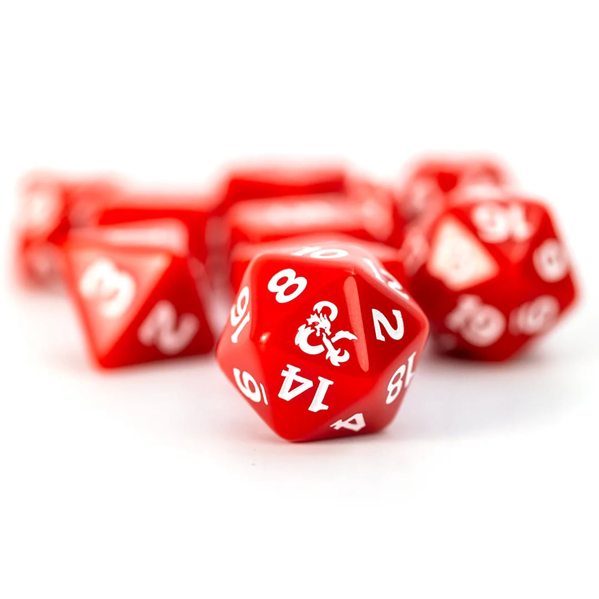 Dungeons & Dragons: D&D New Adventurer Dice Set: Red - 11 Oversized RPG Dice, Magnetic Storage Case, Character Sheet & Pencil, Officially Licensed