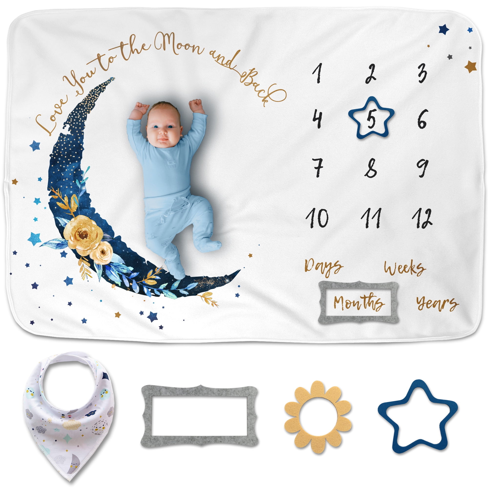 Luka&Lily Baby Milestone Blanket Boy and Girl | Unisex Month Blanket