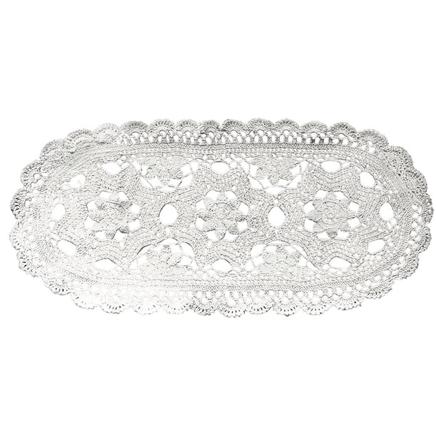 Camino de mesa de algodón hecho a mano – Mantel de ganchillo de encaje de tejido hueco de estilo campestre, elegante cubierta de tocador, perfecto para decoración rústica de granja, 11.81" x 27.56"