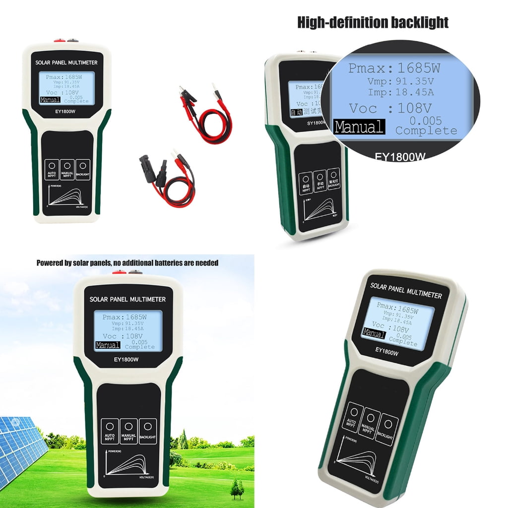 MOMOJIA Real Time Voltages Display Solars Tester MPPT Multimeter Manual Auto Switching