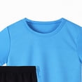 thumbnail image 4 of Baby Boy Clothing Sets Breathable Sports Outfit Crew Neck Tee Tops and Elastic Waist Shorts Set 2 Piece, 4 of 6