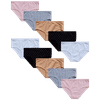 Rene Rofe Girls' Julianna Underwear – 10 Pack Stretch Cotton Hipster Briefs (Size: 7-16)
