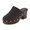 Black, variant on Cushionaire Guest Platform Clogs for Women, Heeled Faux Wood Mules with Studded Detailing and Memory Foam Footbed