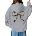 thumbnail image 4 of Mercatoo Hoodies for Girls Bow Graphic Oversized Leopard Hooded Sweatshirt Long Sleeve Cute Trendy Casual Pullover Tops, 4 of 7