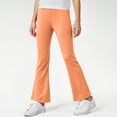 thumbnail image 2 of Yindaity Girls Flare Leggings Girls Lined Leggings Cotton Thick Thermal Tights Kids Soft Stretchy Pants Full Length(Orange,13-14 Years), 2 of 5