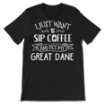 thumbnail image 2 of Funny Great Dane Dog and Coffee Shirt - Sip and Pet, 2 of 8