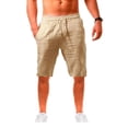 thumbnail image 3 of Men Casual Soild Shorts Summer Breathable Cotton Linen Short Pan Fashion Jogging Beach Shorts Men Clothes, 3 of 5